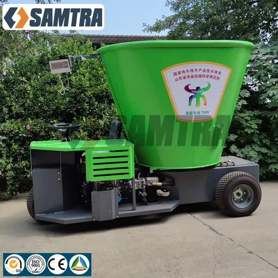 Self-Propelled Diesel Engine Drive Vertical Cattle Feed Tmr Mixer