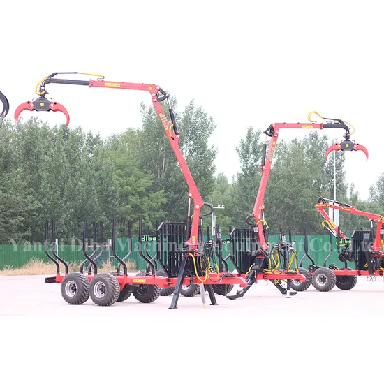 Wood Bamboo Command Joystick ATV Log Loader Trailer with Crane CE Certification