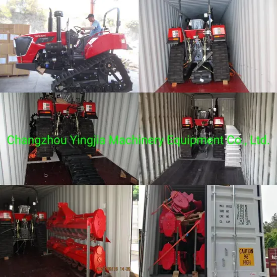 70HP Agricultural Farm Rubber Track Crawler Tractor with Rotary Tiller