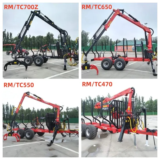 CE Runming Forestry-Machine Factory Forest Log Timber Crane with Trailer
