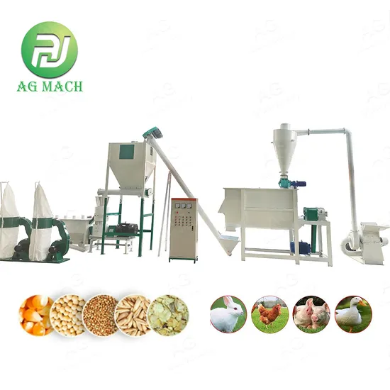 Animal Feed Pelletizing Machine Farm Use Animals Feeding Line Cattle Chicken Sheep Pig Poultry Feed Production Machine Line for Making Pellets