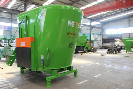 12m3 Agricultural Machinery Vertical Stationary Mixer with Single Auger and Heavy-Duty Double Reduction System with High Quality for Sale