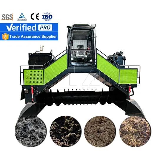 Lane Commercial Compost Turner Manure Ferment Compost Machine Compost Fertilizer Production Line Soil Turner