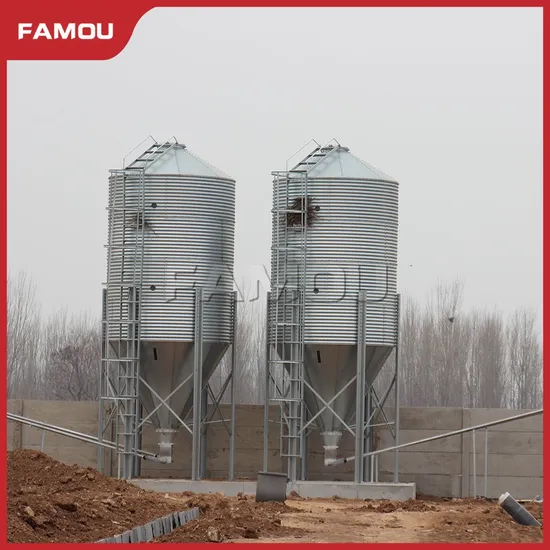 Famous Poultry Farm Equipment Parts Corrosion-Resistant Maize Wheat Paddy Corn Grain Galvanized Steel Silo for Piggery Feeding System