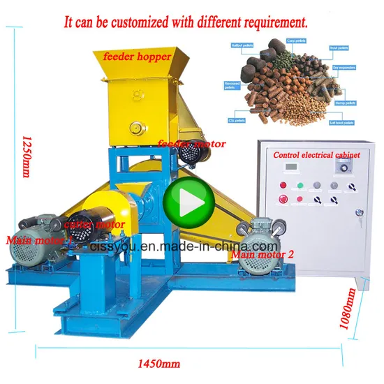 Floating Pet Fish Food Feed Pellet Extruder Making Machine