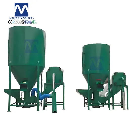 Automatic Vertical Feed Mixer 500kg Feed Machine Grinder Mixer Animal Poultry Livestock Feed Making Machine Mixer Grinder