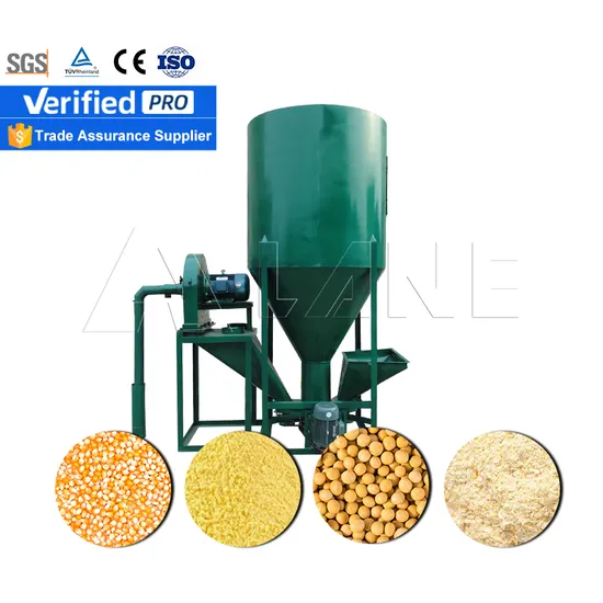 300kg/H Vertical Small Animal Feed Mixer Cattle Feed Mixer Crushing Machine and Feed Making Animal Food Mixer for Livestock