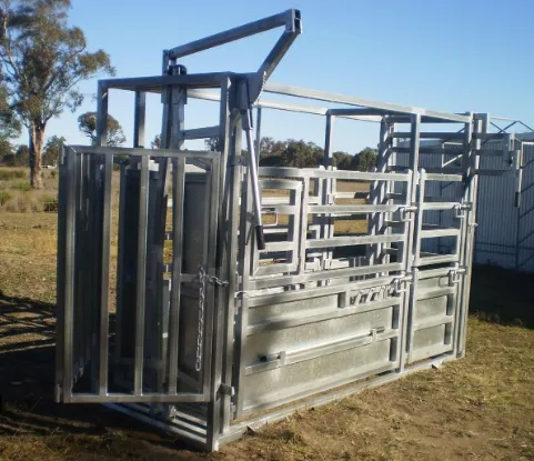 Metal Tube Premium Design Hydraulic Squeeze Cow Chute Head Cattle Crush Weighing Scales