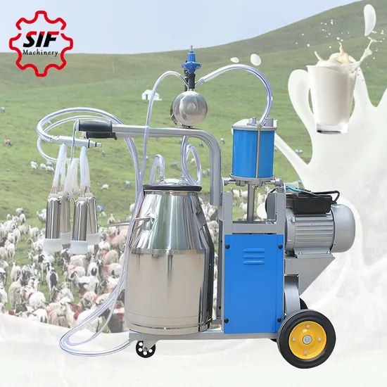 Vacuum Pump Cow Milking Machine with Stainless Steel Milk Bucket Portable Milking Machine Livestock Machinery