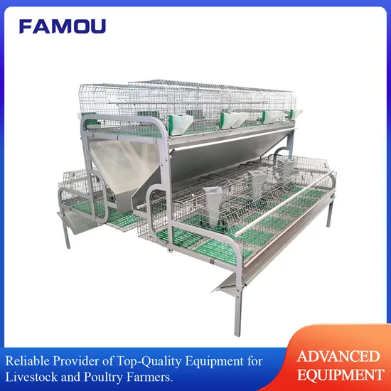 Heavy-Duty Galvanized Steel Slatted Floor Rabbit Feeder Cage for Livestock Farm Machinery