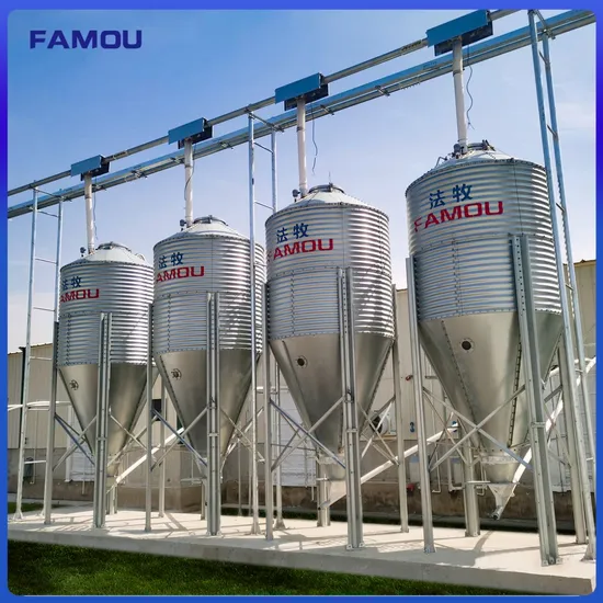 Pig Farming Equipment 275g Zinc Galvanized Plate Sheet Feed Storage Bin Hopper Silo for Livestock and Poultry Farm