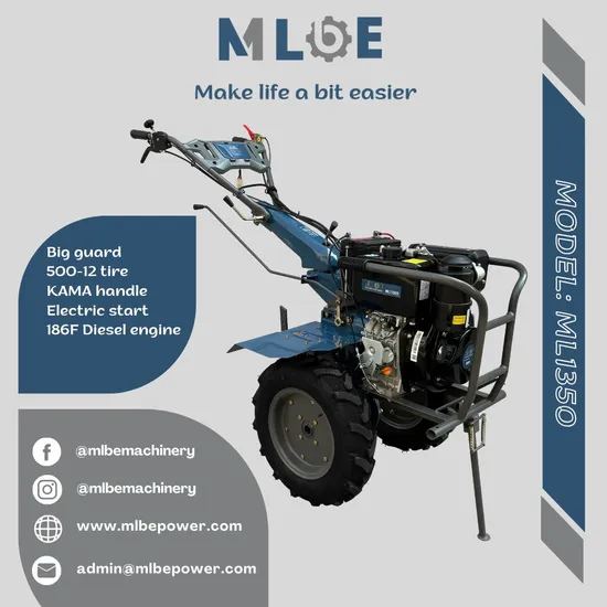 9HP Ml1350 Gear Driven Diesel Cultivator/Motoblok/Kultivator/Tiller Machine/Walking Tractor