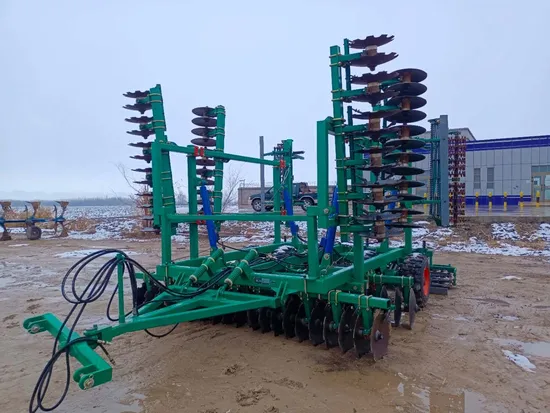 Tractors Are Used to Tow Agricultural Equipment, Such as Heavy-Duty Disk Plow, for Efficient Cultivation.