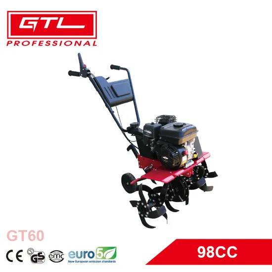 98cc Gear Drive Mini Rotary Cultivator 60cm Width Gasoline / Petrol Power Tillers Garden Rotavator Gasoline / Petrol Rotary Cultivator Tiller (GT60)