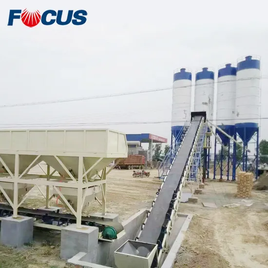 60cbm/H Ready Mix Concrete Batching Plant with Belt Conveyor