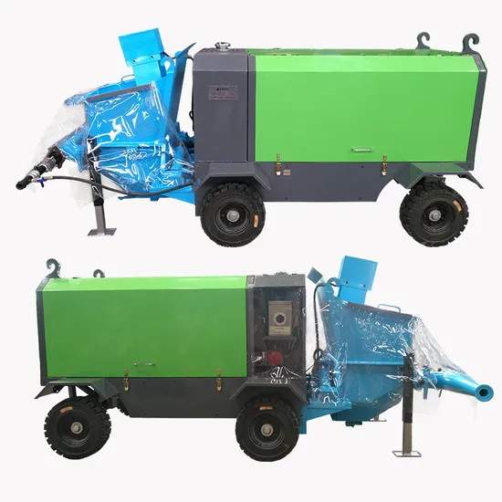 Highway Railway Tunnel Slope Small Portable Concrete Shotcrete Machine with Pump