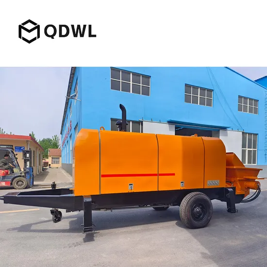 China Small 40 50m3/H Diesel Construction Machinery Mobile Trailer Cement Transcrete Concrete Pump