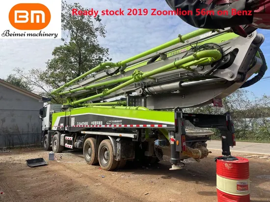 Good Quality Used Concrete Pump Truck 2019 Zoomllion 56m on Bennz Ready in Stock for Sale