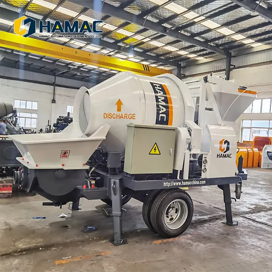 High Efficiency Mobile Diesel 20m3/H Concrete Mixer with Pump Machinefor Building Construction
