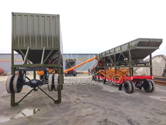 Mobile Concrete Batching Station Two Shaft Concrete Mixer 60CBU
