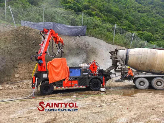 Telescopic Boom Shotcrete Truck Mounted Wet Cocnrete Shotcrete Machine with 30m3 Per Hour Output