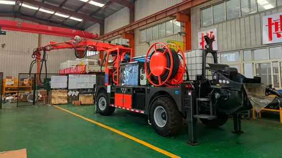 Wet Concrete Spray Shotcrete Truck with 16m Placing Boom and Chemical Pump