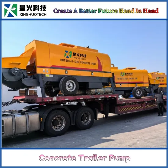 Trailer Type Mobile Concrete Pump, Which Can Be Used in Conjunction with Concrete Mixer Trucks