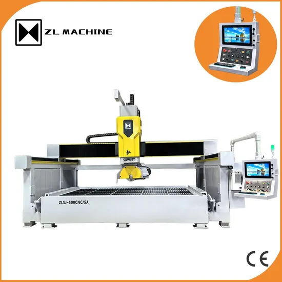 5 Axis CNC Sawjet Waterjet Machine for Ceramic, Marble, Granite, Quartz, Porcelain Bridge Cutting with Factory Price