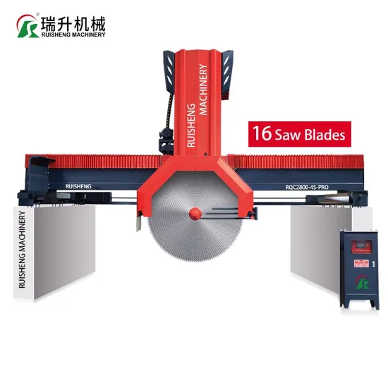 Stone Cutter High Efficiency 16 Saw Blades Multi Bridge Granite Cutting Machine
