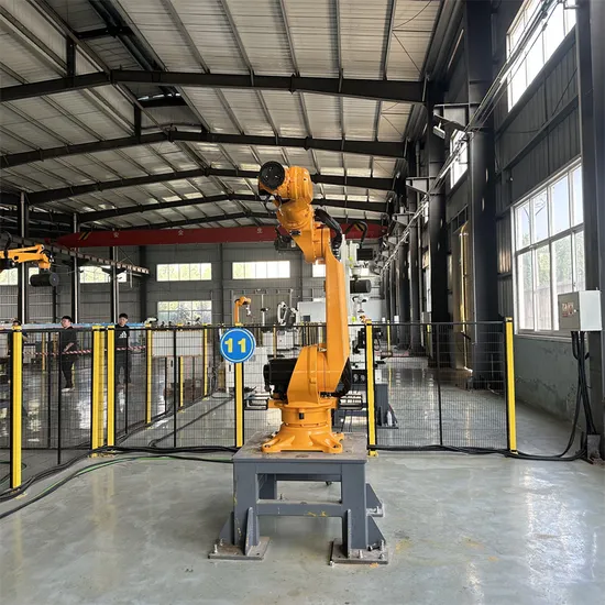 An Industrial Robot with a Load of 50kg of Stone for Handling