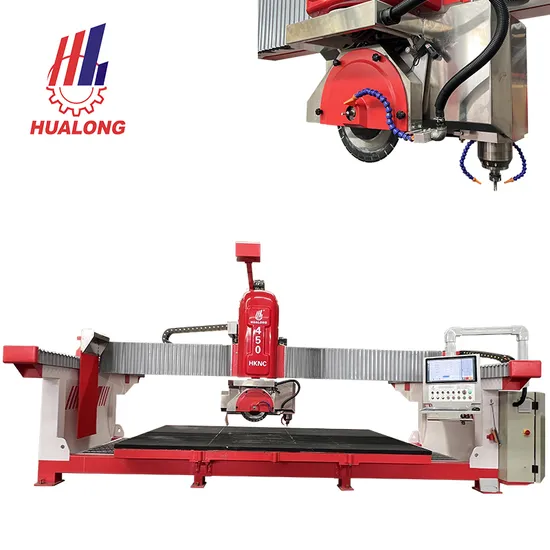 2025 Hualong Machinery 5+1 CNC Bridge Saw Stone Cutting Machine with CE Hknc-450 Plus