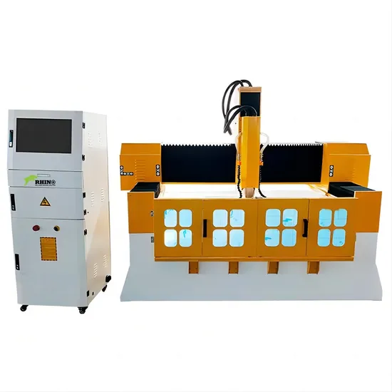 Rhino 1325 1530 2030 2040 Stone CNC Router Marble Granite CNC Machine for Stone Cutting Engraving Drilling Milling Trimming and Edge Grinding