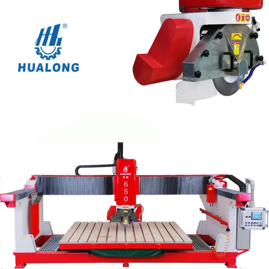 Hualong Hlsq-650 Full Automatic 45 Degree Tilting Bridge Stone Cutting Machine