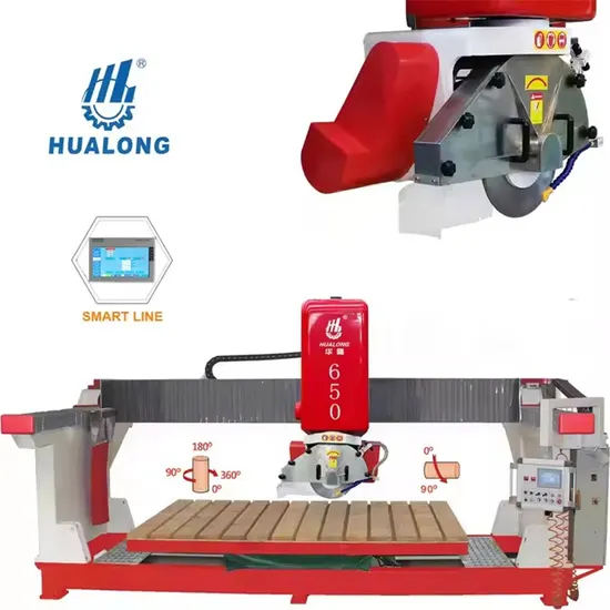 Monoblock Bridge Stone Machinery Granite Marble Tile Cutter Stone Cutting Saw Machine for Slab Countertop with Edge Chamfering Profiling 380V/220V