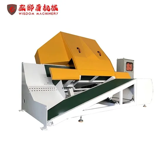 Wisdom 60HP Dual Blade Stone Cutting Machine Thin Stone Veneer Saw for Walling and Cladding with Returen Conveyor
