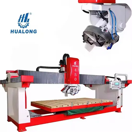 Granite Marble Stone Edge Bridge Saw Cutting Machine Infrared Laser 4 5 Axis Stone Chamfer CNC Cutting Machine Bridge Cutter