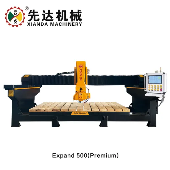 Premium 4 Axis CNC Bridge Stone Cutting Machine, Specially Designed for Marble, Cutting Head Chamfer Roating 0-60 Degree