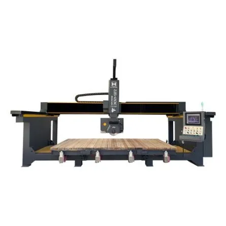 5 Axis CNC Bridge Saw Machine with 24000rpm Router