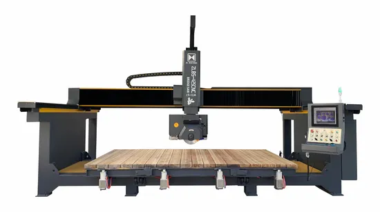 Zl Machinery 5 Axis Stone CNC Router Bridge Saw with Rotating Table for Granite Marble Carving Milling Drilling Machine