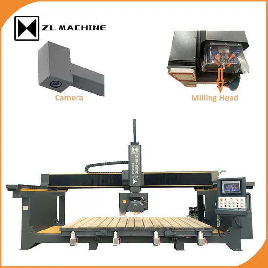 Multifunctional 4 Axis CNC Granite Cutting Machine for Countertops Stairs