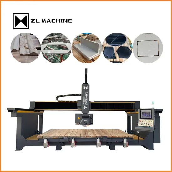 Five Axis Stone Cutting Bridge Saw Multifunction Machine for Granite Marble Slab Countertop