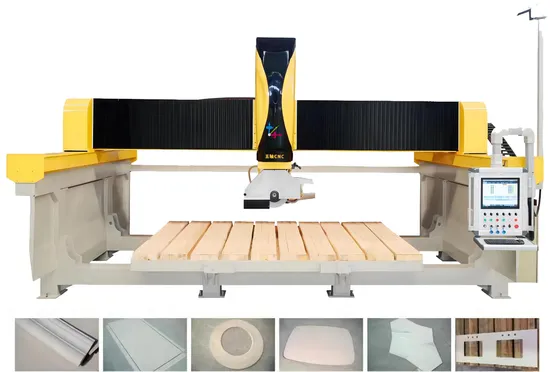 5 Axis CNC Bridge Cutting Machine for All Stone Works 2D Special Shapes and 3D Designs of Granite Marble Quartzite Countertops Sink Tombstone