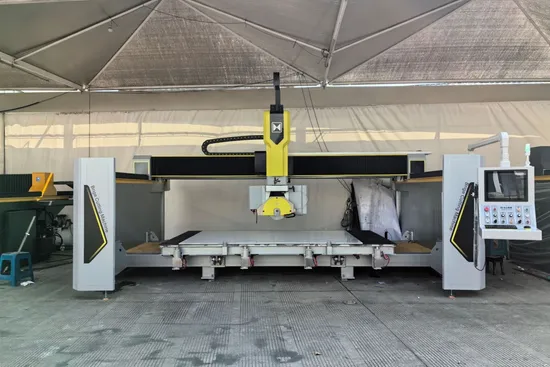 5 Axis CNC Stone Cutting Machine with Vacuum Suction Lifter and Camera