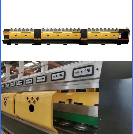 Fully Automatic Stone Calibrating and Line Polisher Machine for Processing Quartz Quartzite Granite Marble Engineered Stone Grinding and Polishing