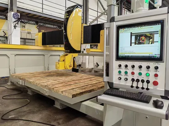 Monoblock 5 Axis CNC Bridge Saw for Cutting Stone Granite Quartz Marble Countertops Vanity Tops