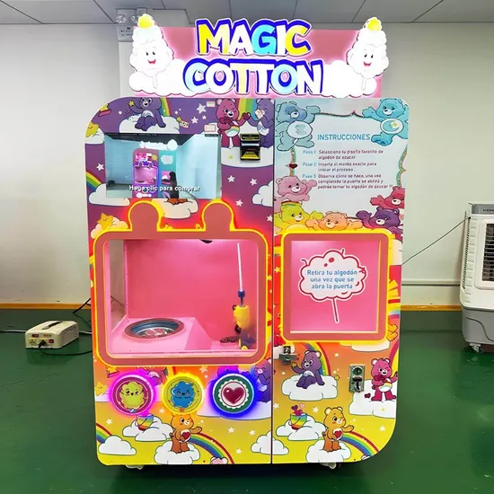 Full Automatic Smart Snack Commercial Customize Electric Making Marshmallow Floss Cotton Candy Vending Machine Factory Price