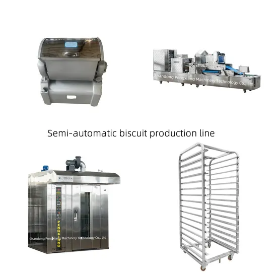 Industrial Small Biscuit Production Line Rotary Oven Dough Mixer Bakery Equipment
