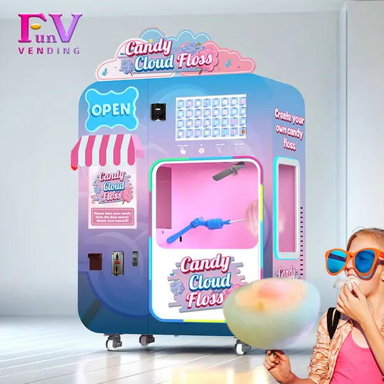 Hot Sale Professional Fully Automatic Fairy Floss Machine Robot Cotton Candy Machine