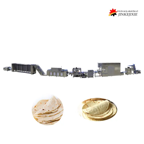 17000PCS/H High Efficiency Super Automatic Customized Flour Tortilla Baking Cooling Stacking Pressing Laminating Food Machine Factory Price Production Line