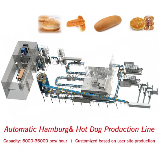 High Capacity Full Automatic Continuous Production Bread Bakery Machine for Loaf Burger Hot Dog Food Processing Baking